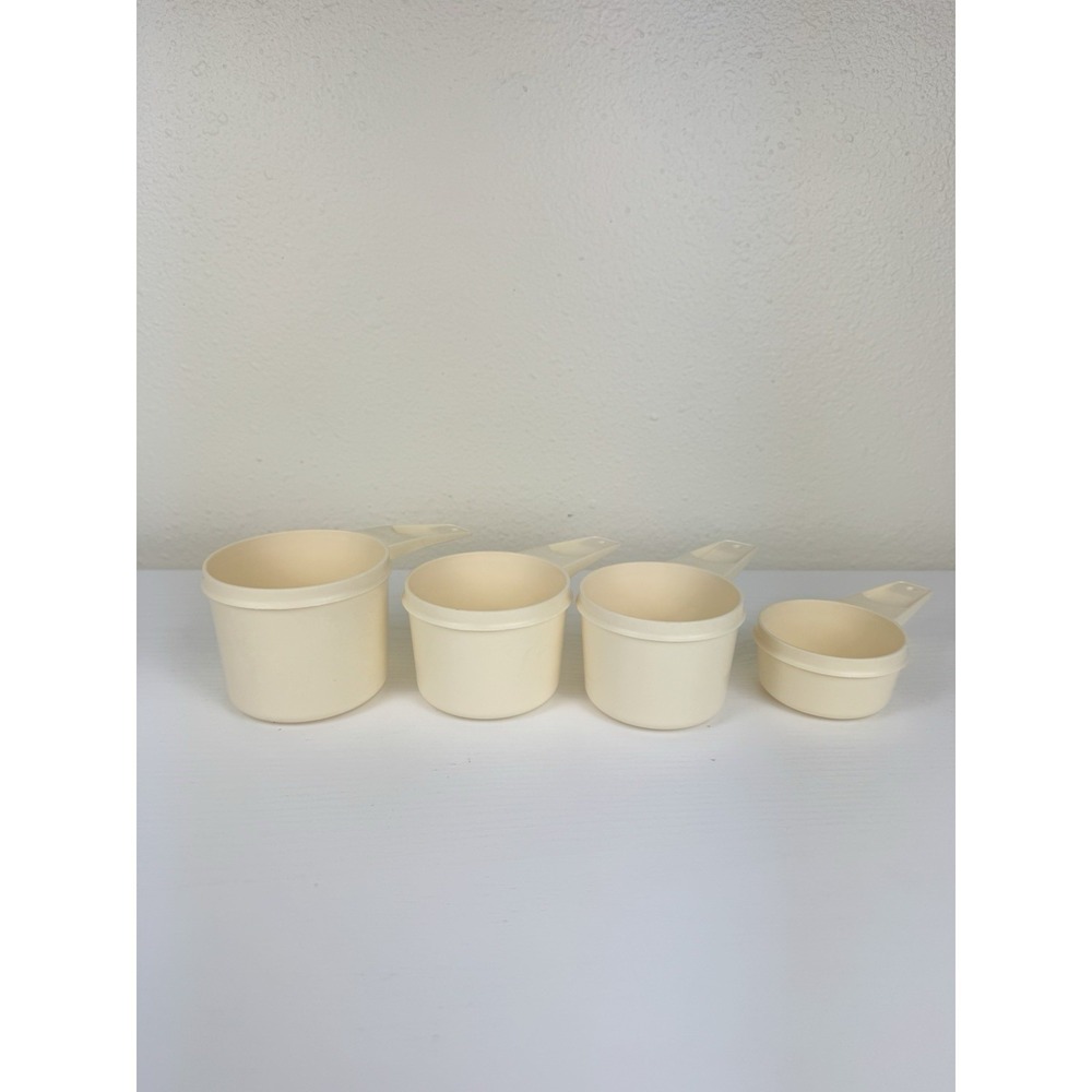 Set Of Tupperware 761-6 Stack Nesting Measuring Cups Almond Beige Replacements 4